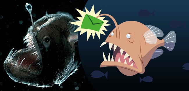 n the image, a photo of the black devilfish, the spam traps mascot, and the same fish in the movie 'Finding Nemo'.