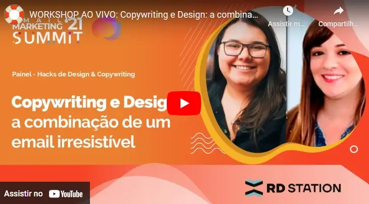 Webinar da SafetyMails em parceria com RD Station sobre Copywriting e Design para email